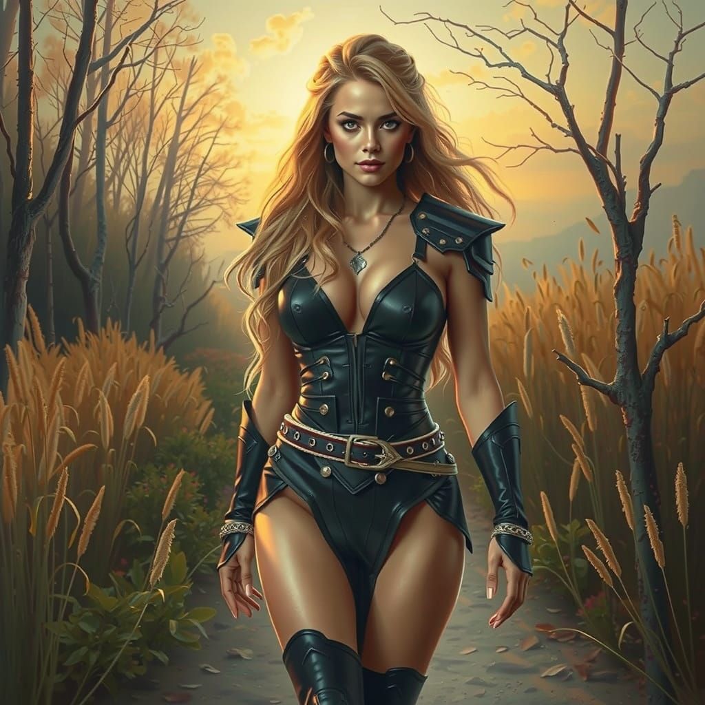 Epic Cinematic Film Still of Warrior Queen