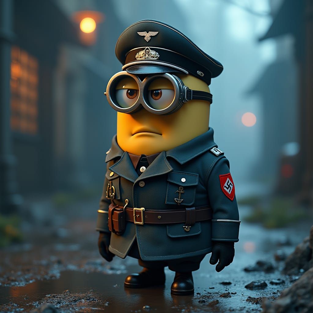 Minion in German Uniform: 8K Matte Painting