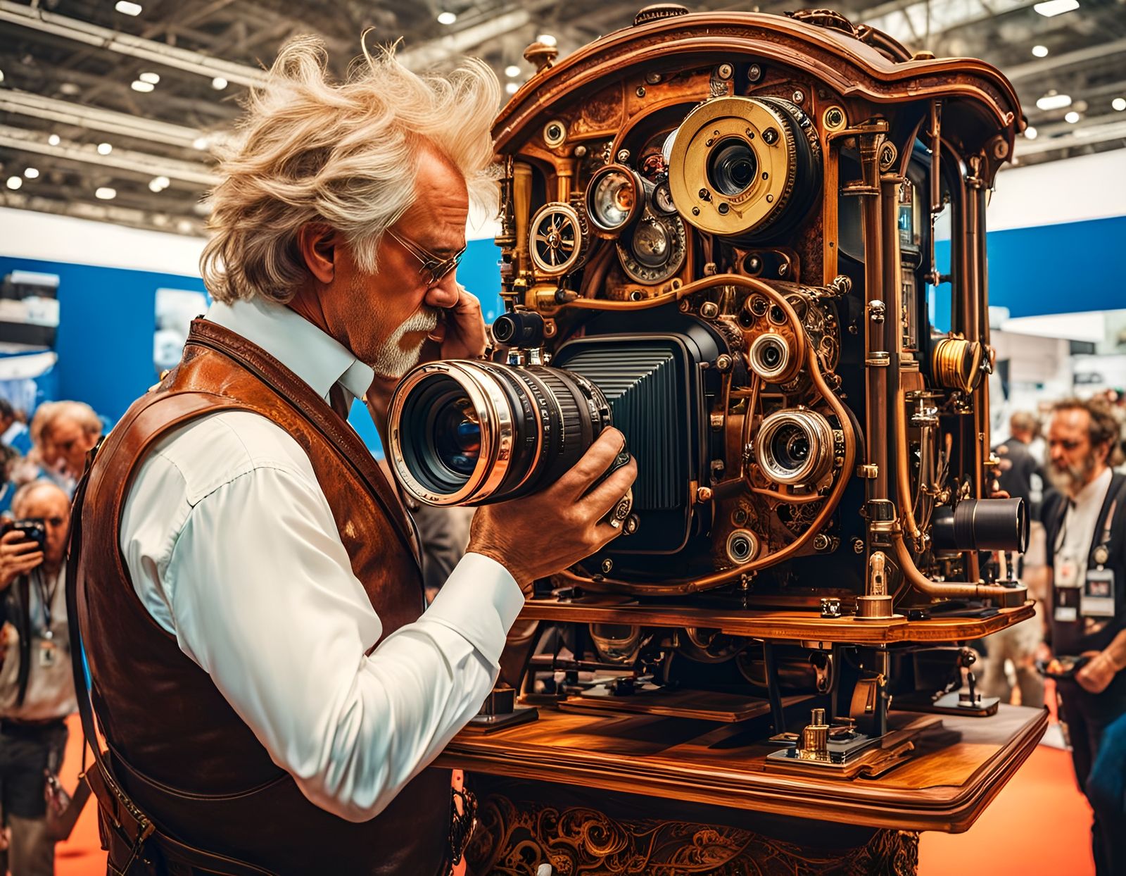 Steampunk Photographer at Auto Show: Digital Art