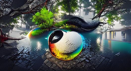 Colorful 3D Ying Yang Acrylic Art