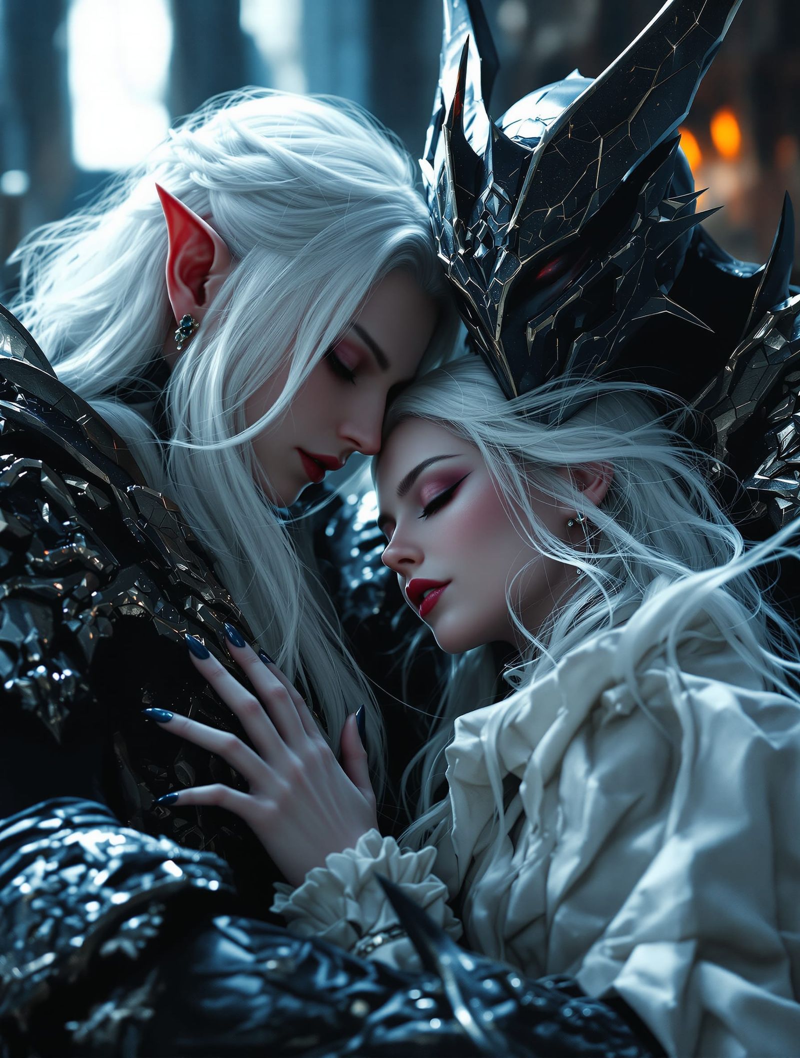 Angelic Vampire Katie With Jinn King Leon in Gothic Horror S...