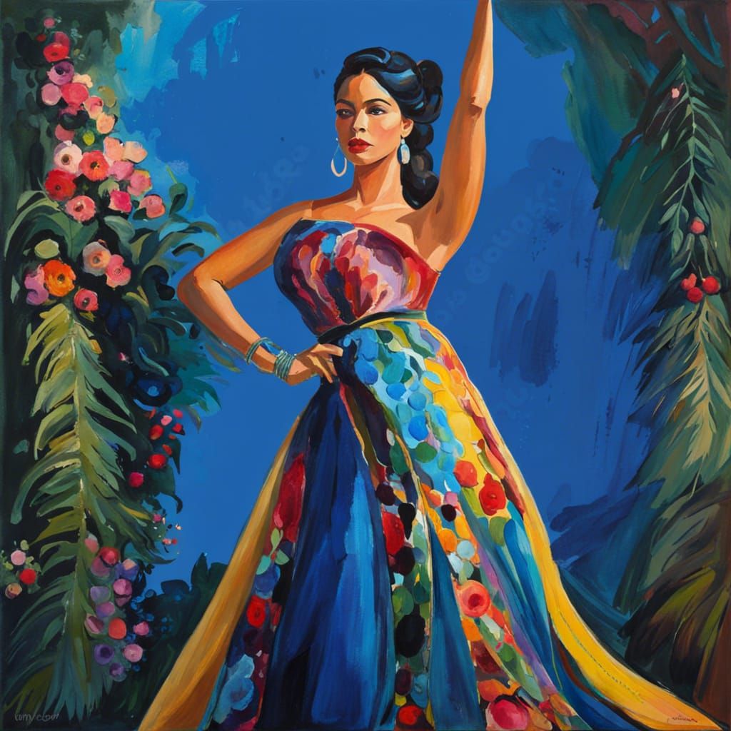 Gouache Style Woman in Watercolor