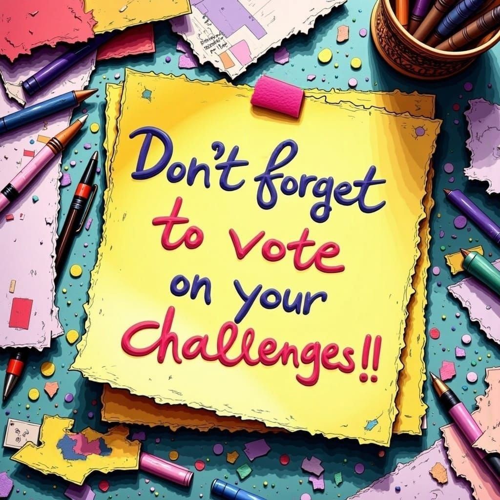 Reminder Post-it on Cluttered Desk