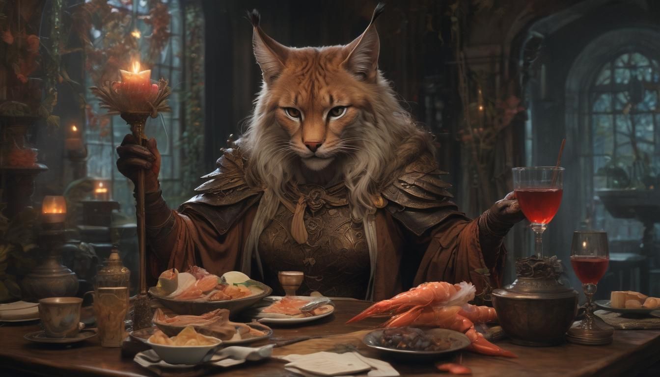 Lynx Witch and Knight in Anime Style