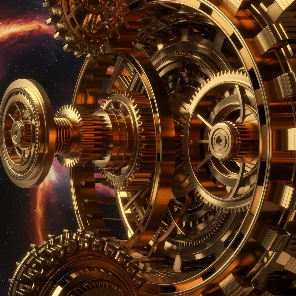 Epic Golden Gear Machine at the Heart of Reality