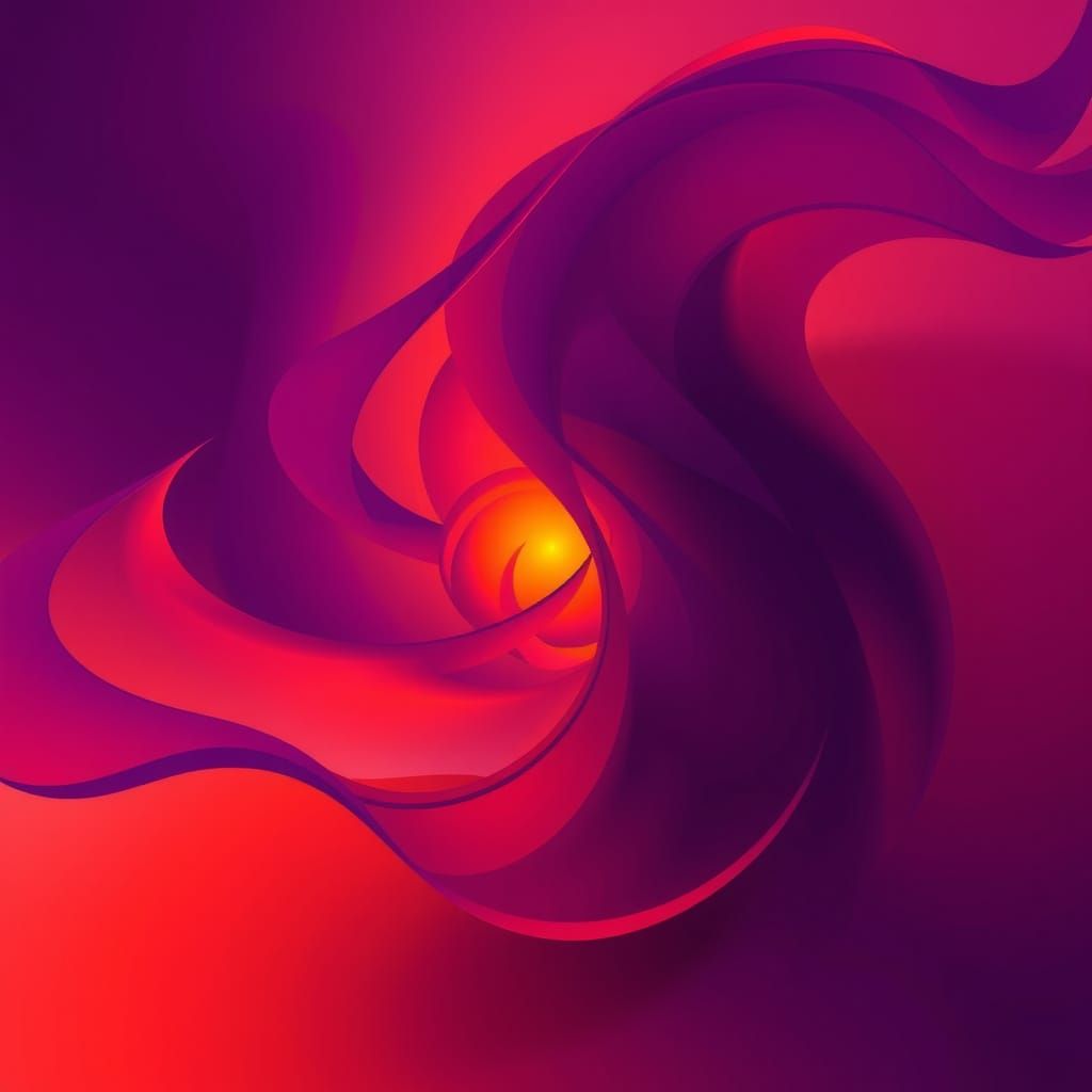 abstractional dreamlike deep violet and fiery tangerine hues