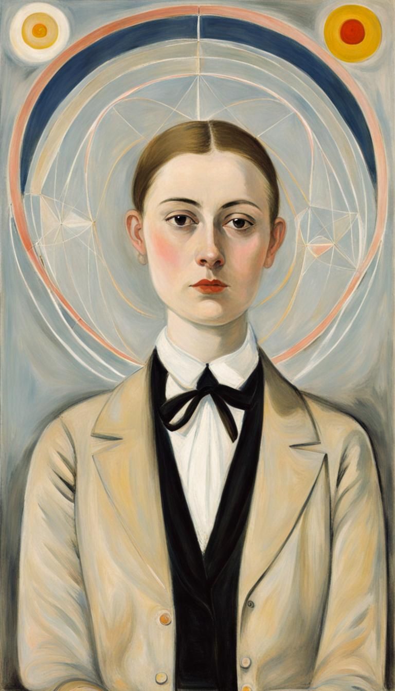Abstract Spiritual Portrait in Hilma af Klint Style