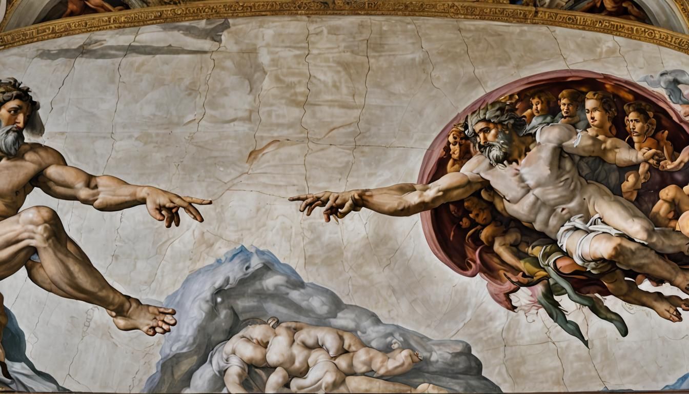 Creation of Adam: Hyperrealistic Michelangelo Masterpiece