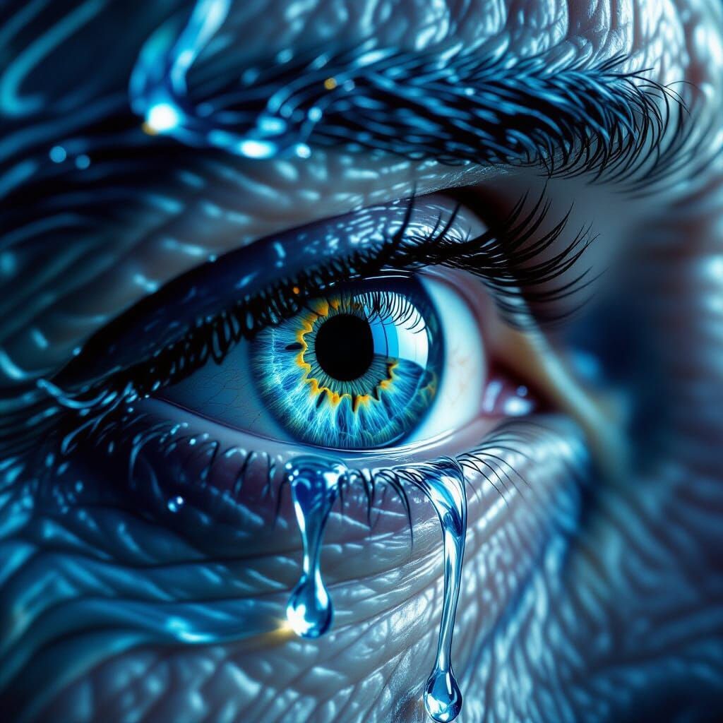 Macro Eye Tear Reveals Intricate Details