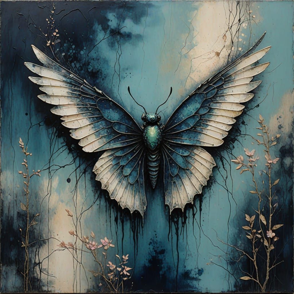 Angel on Subway in Expressive Oil Painting Style