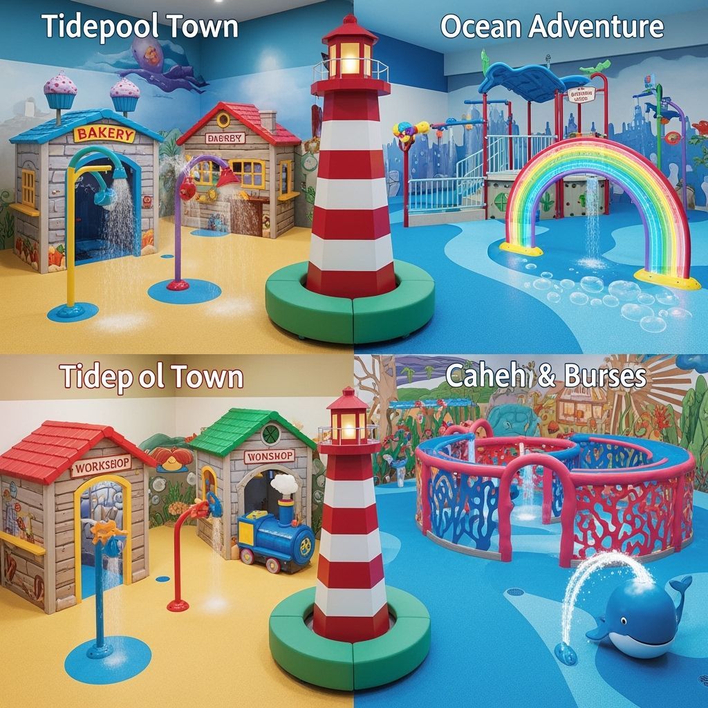 Indoor Splash Pad with Coastal and Undersea Themes