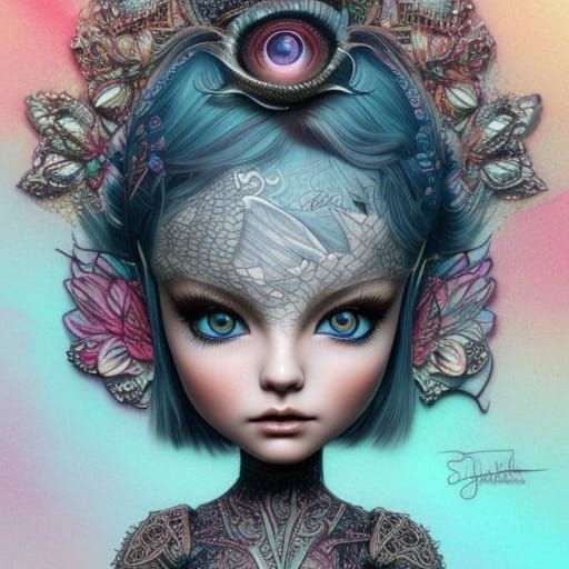 Punk Rock Elf Girl in Detailed 3D Shading