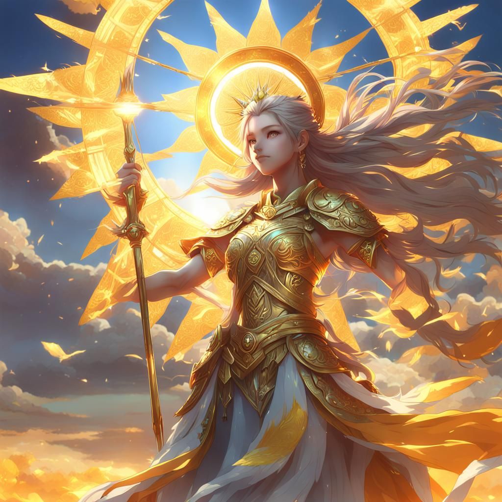Anime Style Sun Goddess 3D Render