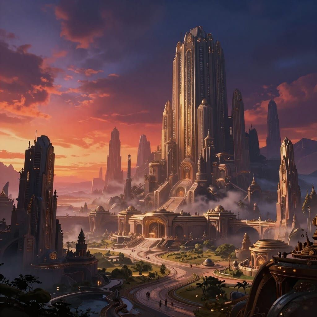 Epic Cinematic Matte Painting of an Otherworldly Vista