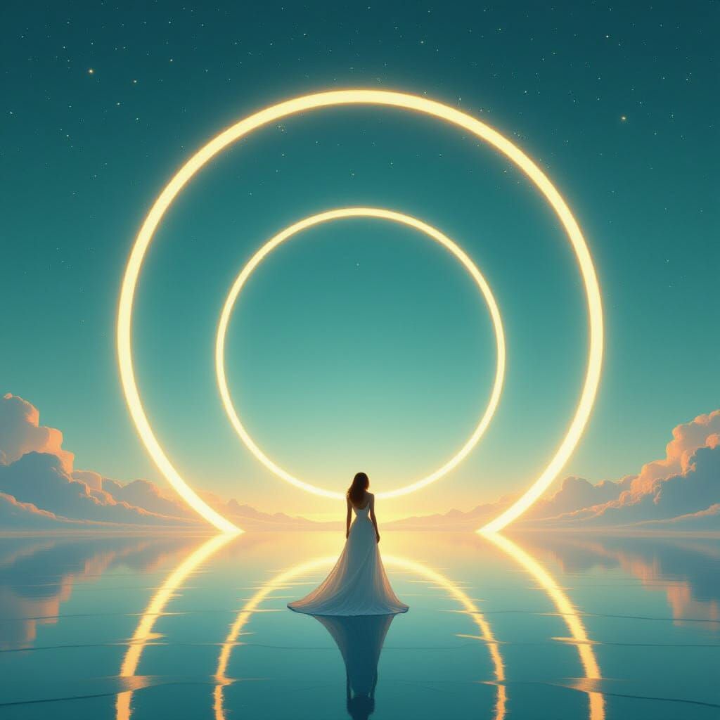 Elegant Figure in Infinite Celestial Rings