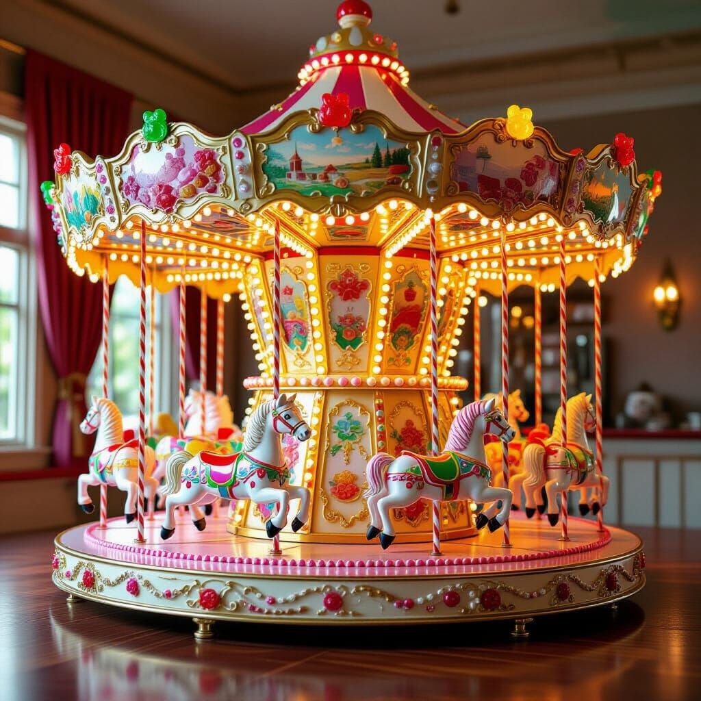 Hyperrealistic Cake Carousel: A Delectable Masterpiece