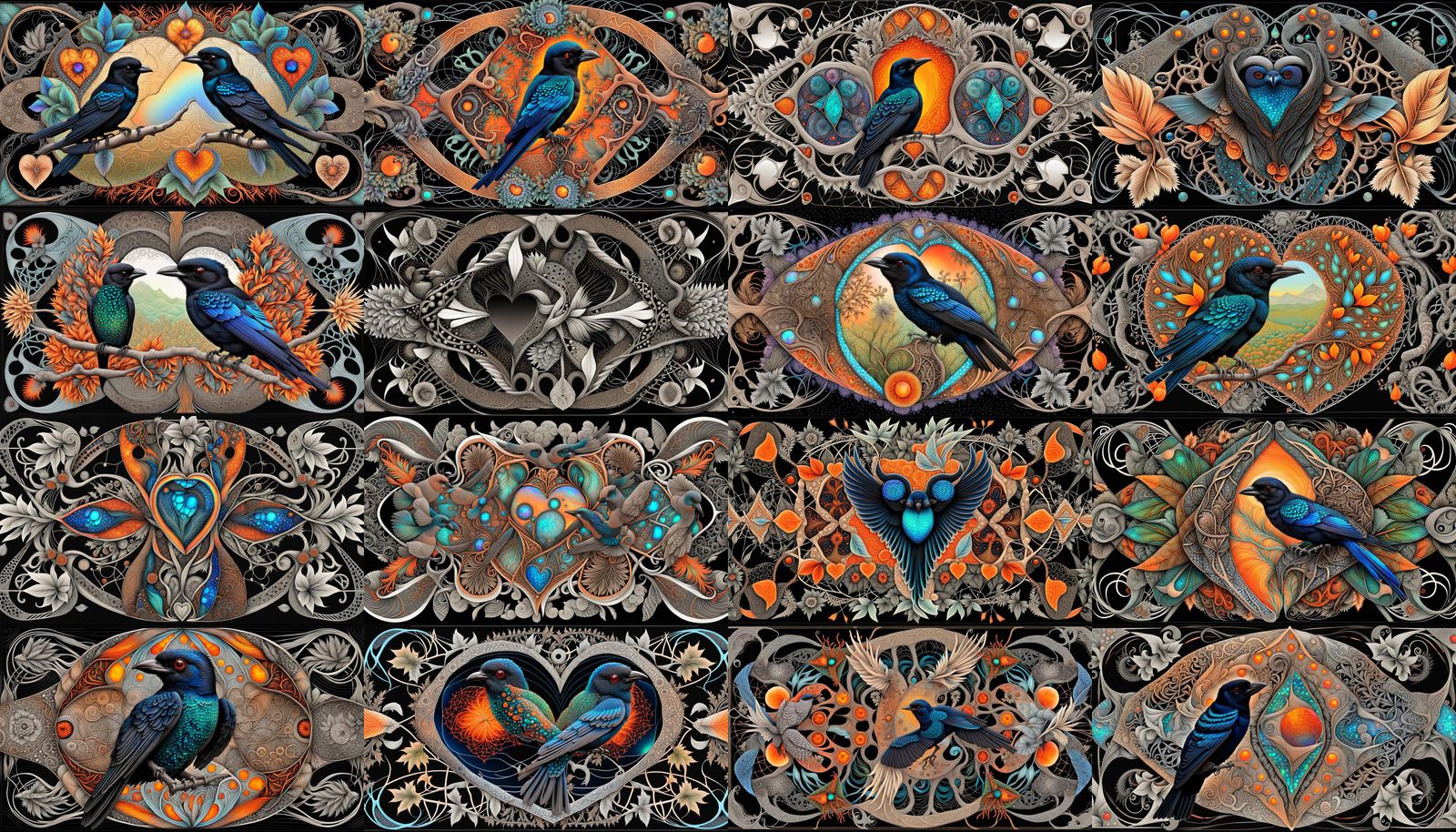 Spangled Drongo in Fractal Foliage