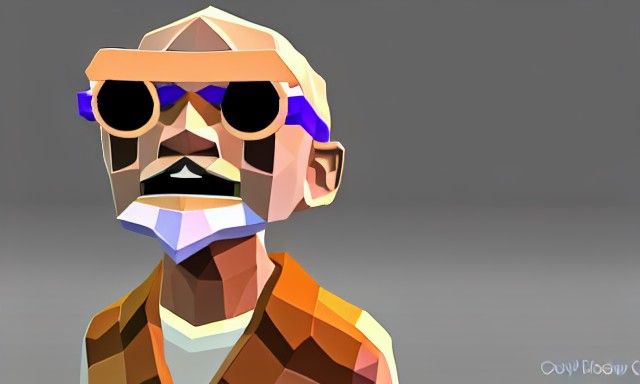 Low Polygon Master Roshi GameCube Art