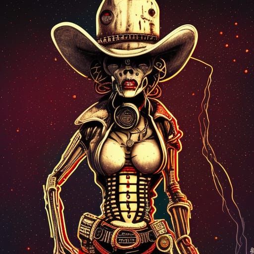 Cyborg Cowgirl Outlaw in Space Western Style