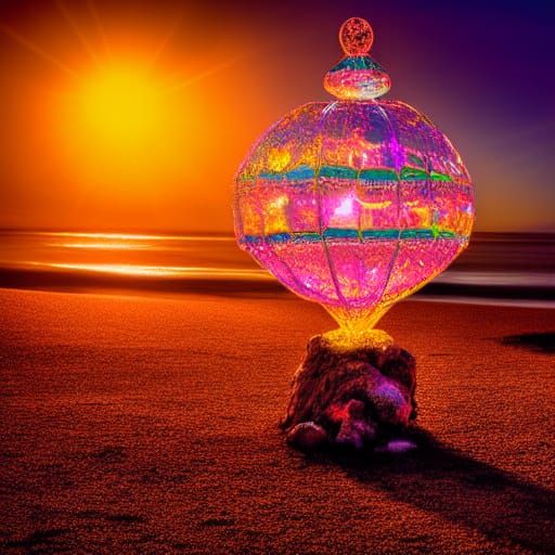 Glowing Crystal Circus at Sunset