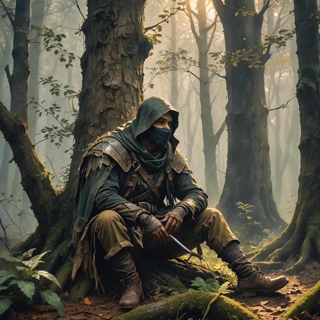 Heroic Bandit in Mystical Forest