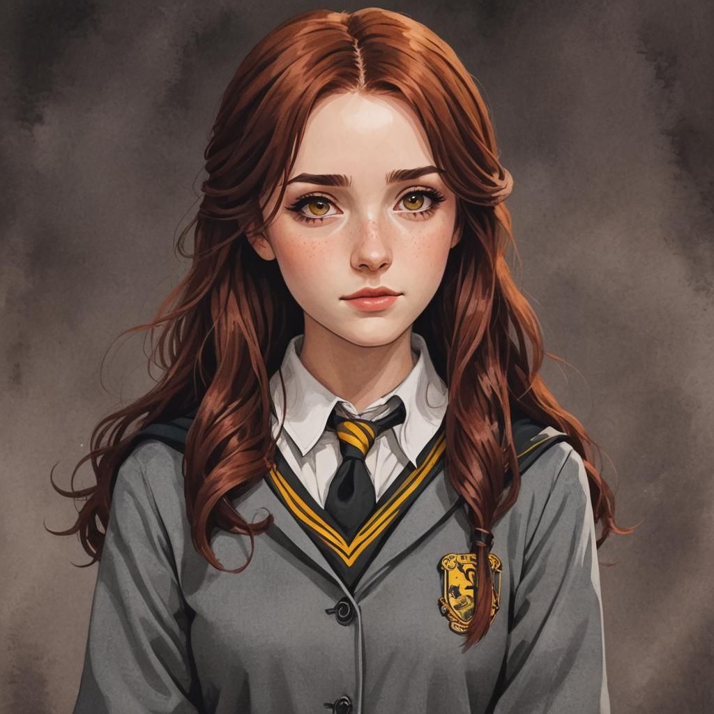 Hufflepuff Student with Red Hair at Hogwarts
