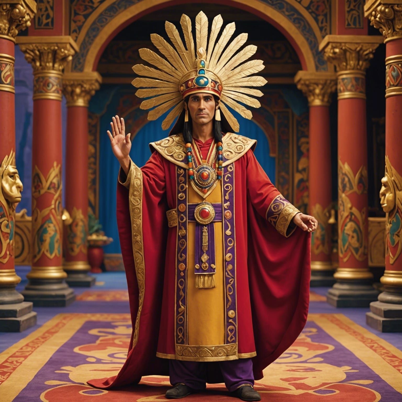 Kuzco Enters Palace, Emperor's New Groove, Alcohol Ink Art