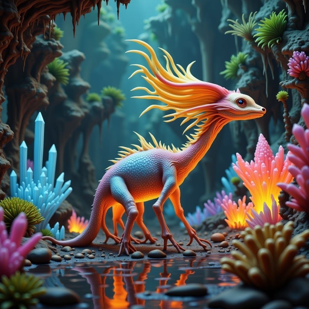 Luminous, Iridescent Creatures Gather in a Dreamlike, Otherw...