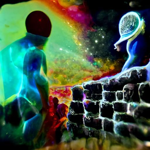 Holographic People in the Walls: Astral Cosmic Illustration