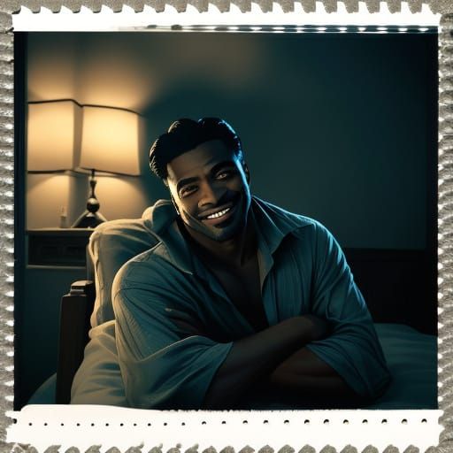 Smiling Man in Bed: Film Noir Portrait
