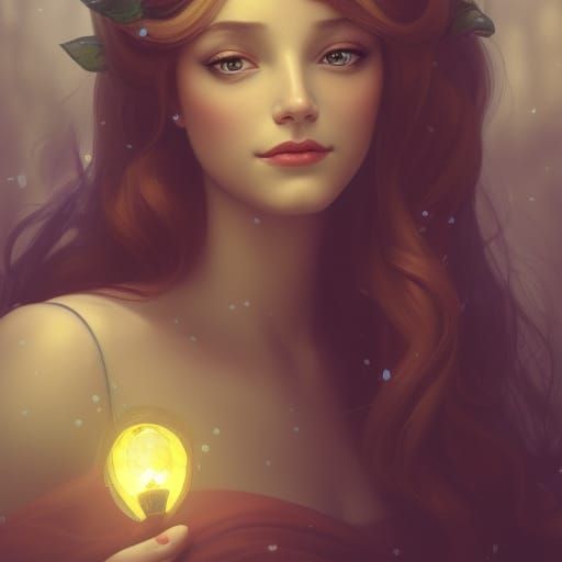 Fairytale Princess Portrait in Art Nouveau Style