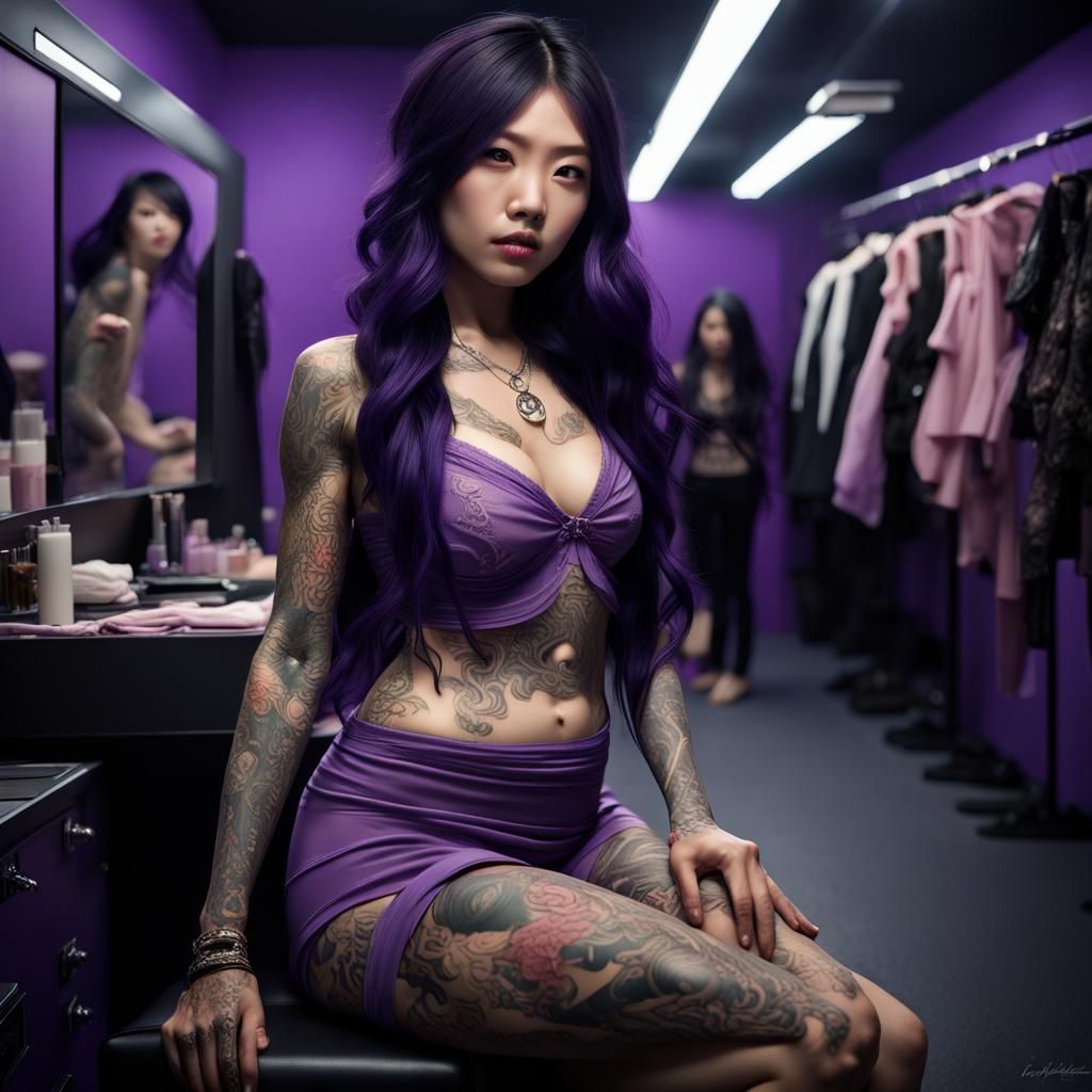 Japanese Woman in Babydoll Dress at Fashion Show