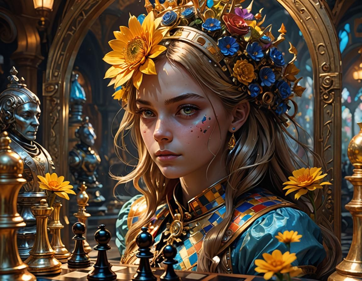 Alice in Chess Wonderland: Hyperdetailed Concept Art