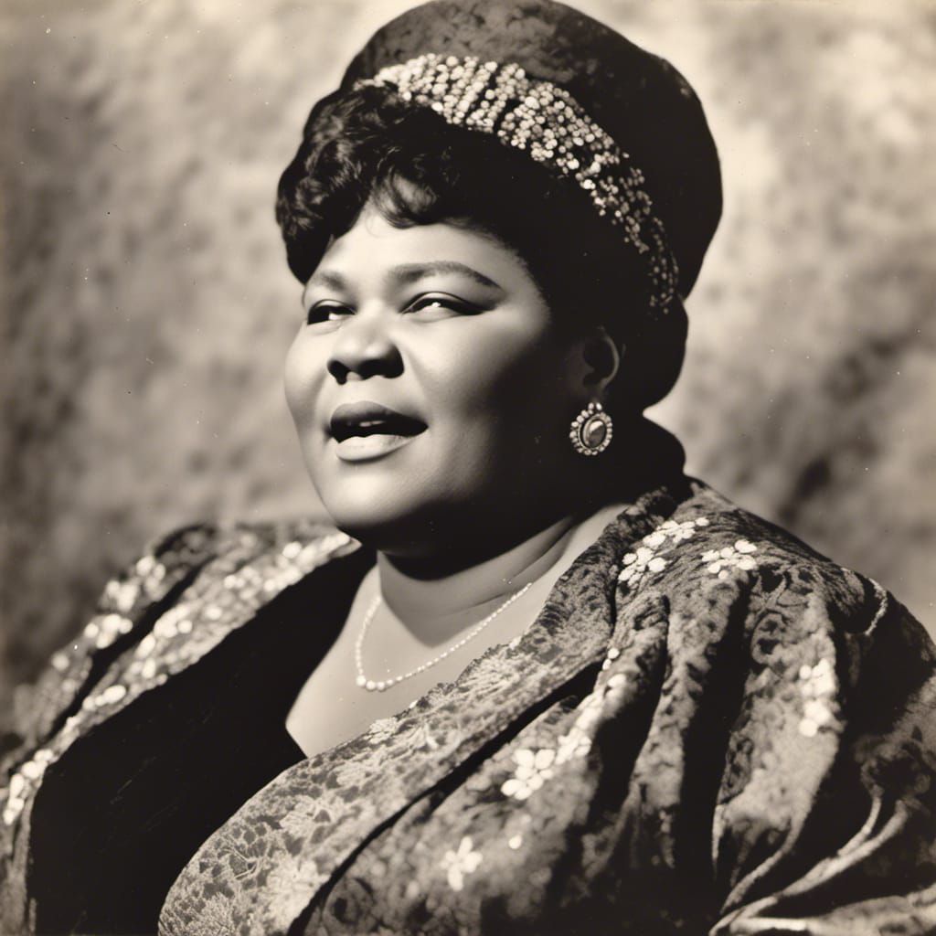 Big Mama Thornton in Antique Watercolor Style