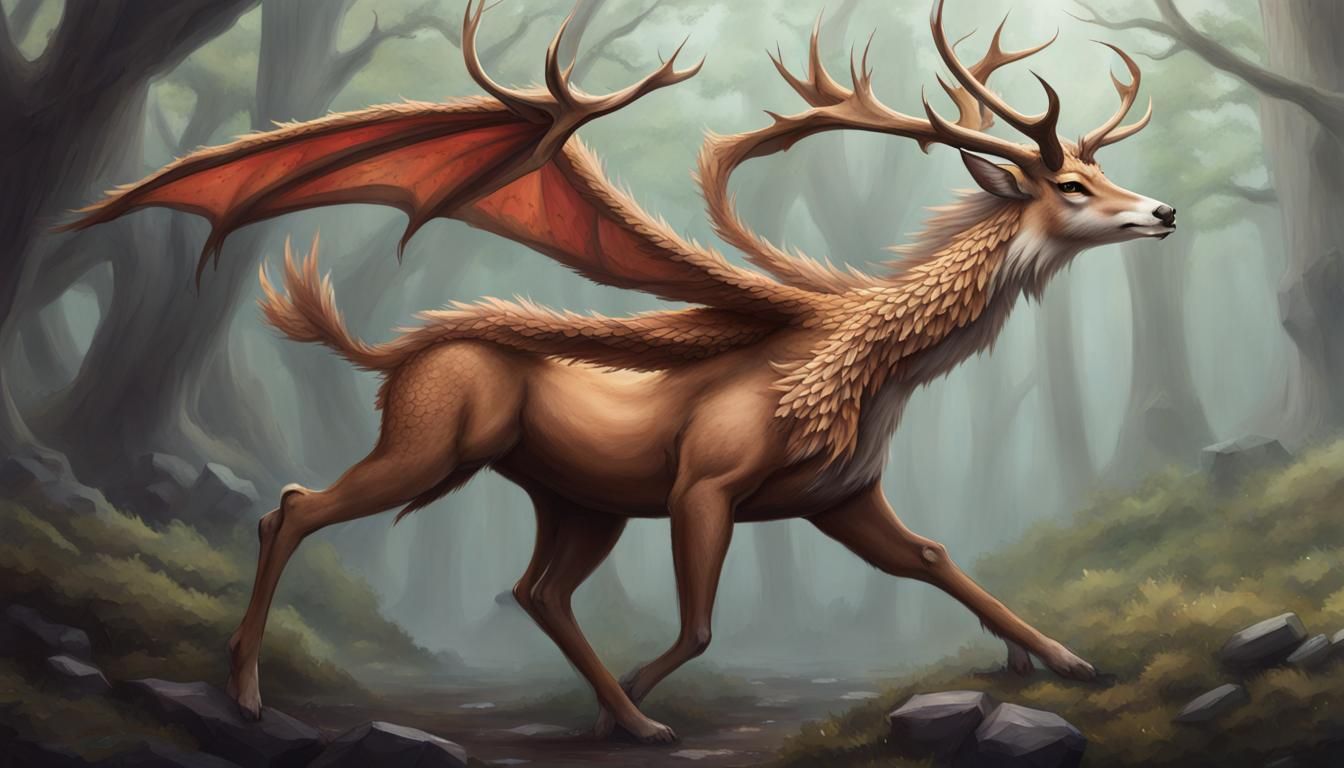 Majestic Deer Dragon Hybrid Creature