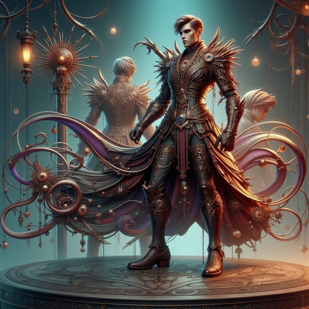 Art Nouveau Punk Abstract Figure