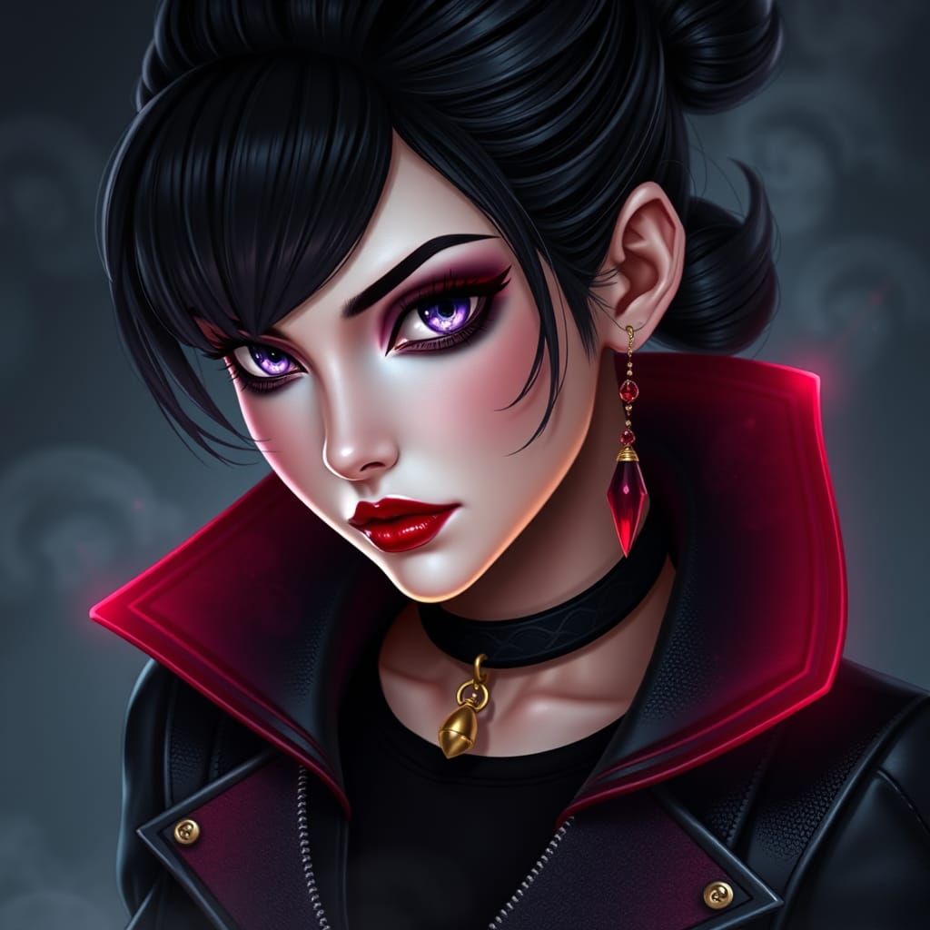 Mystical Vampire with Alluring Gaze