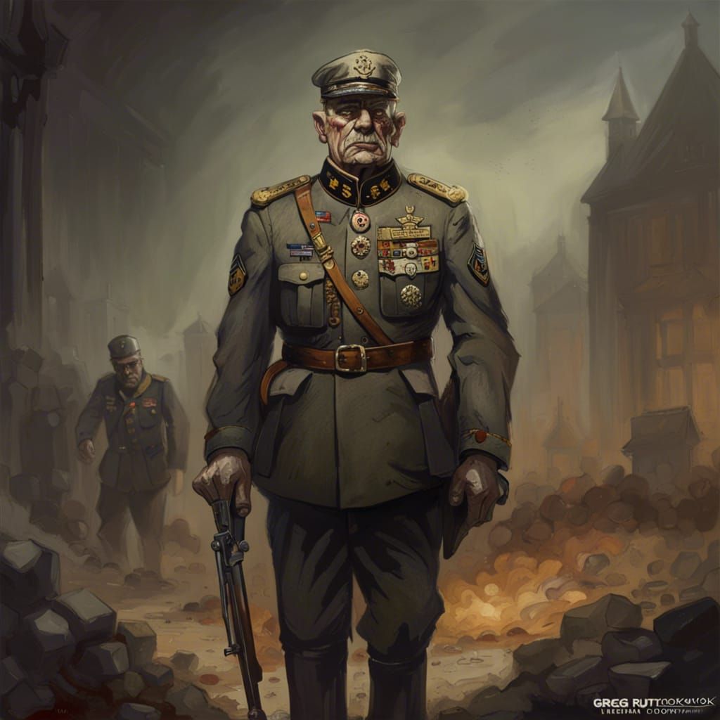 Sinister Zombie German General in World War II