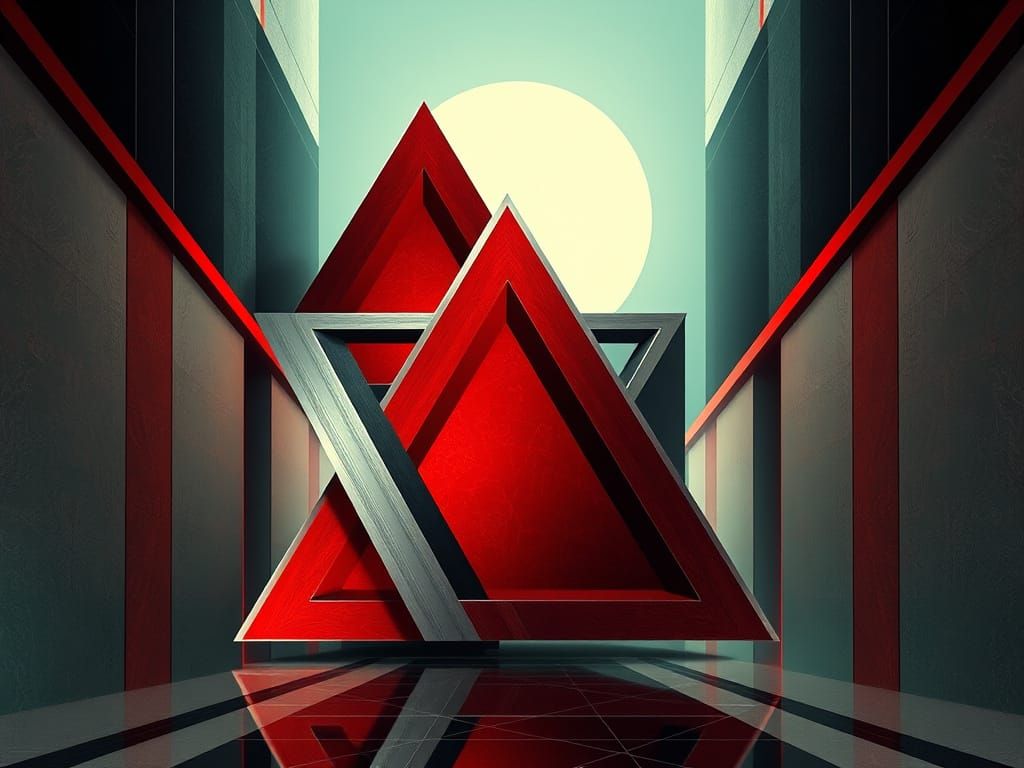Geometric Abstraction in Futuristic Renaissance Style