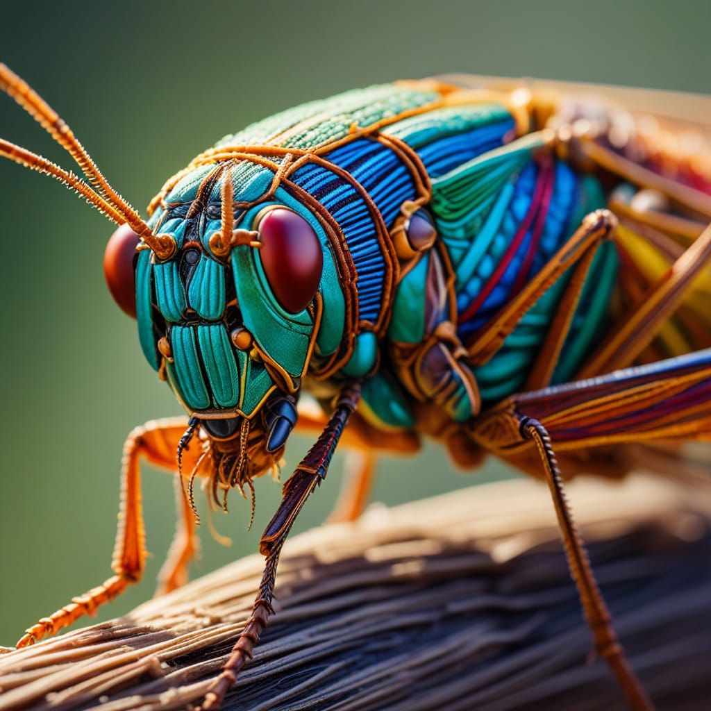 Jewel-Toned Thread Locust Macro Photography