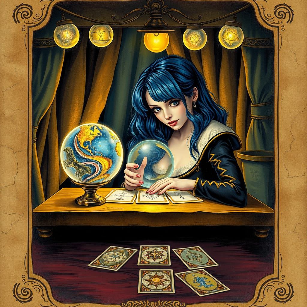 Ethereal Fortune Teller in a Golden Age of Wonder