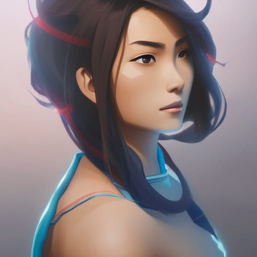 Beautiful Asian Girl Korra Bender Portrait