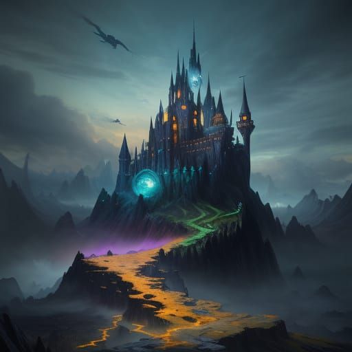 Wizard Casting Spell in Fantasy Concept Art Style