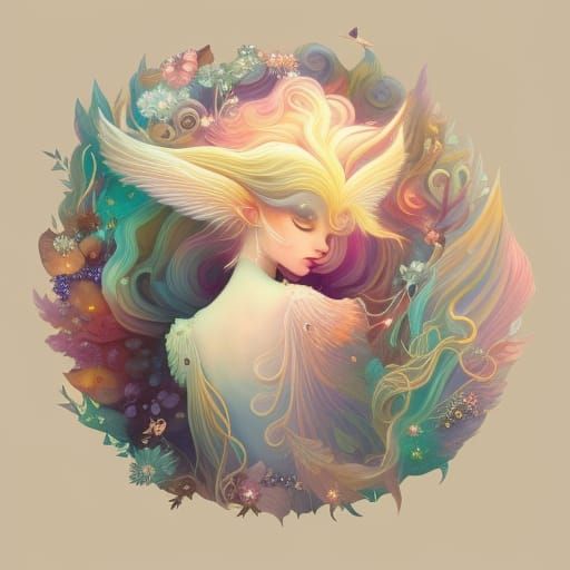 Cute Ghost in Storybook Style, Fantasy Concept Art