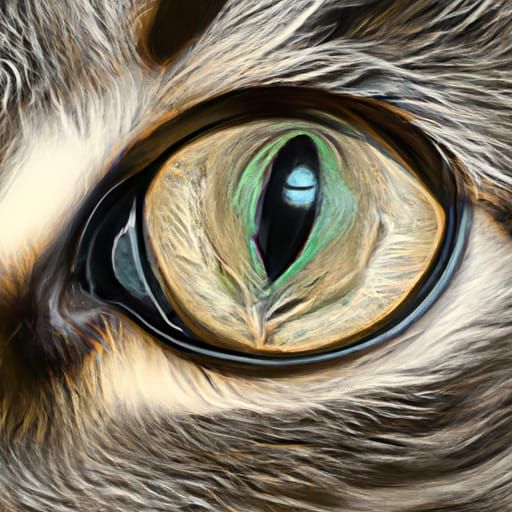 Hyperrealistic Cat Portrait with Dilated Pupils