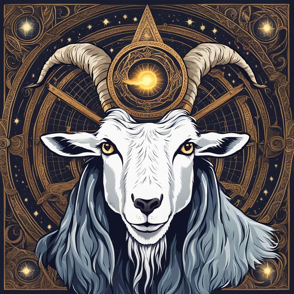 All Seeing Goat Wizard in Fantasy Style