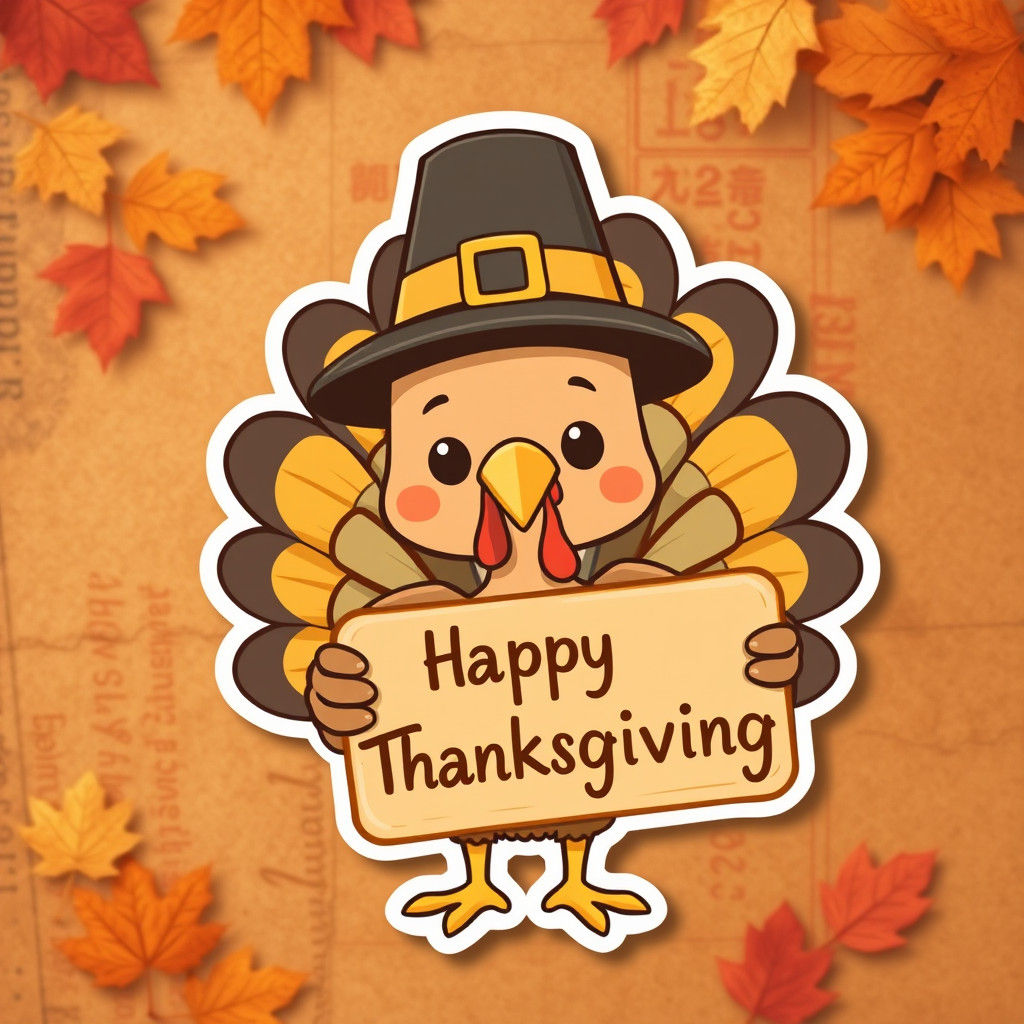 Anime Pilgrim Turkey Celebrates Thanksgiving