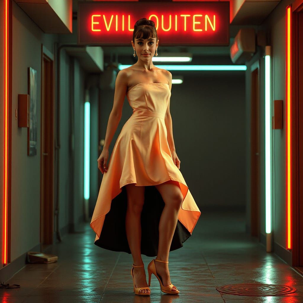 Audrey Hepburn as Cyberpunk Evil Queen