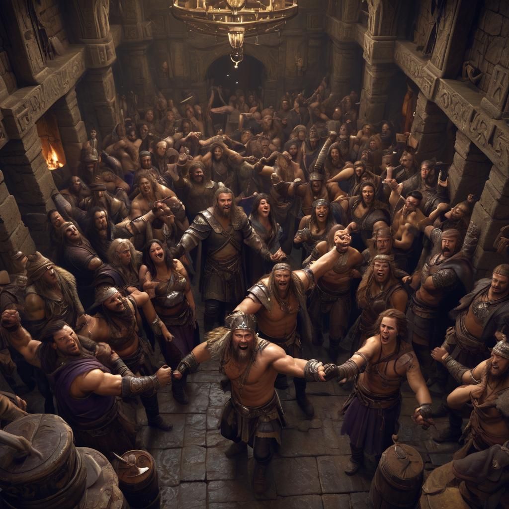 Viking Warriors Celebrate in Halls of Valhalla