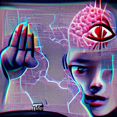Abstract Visualization of Mind Control Concept